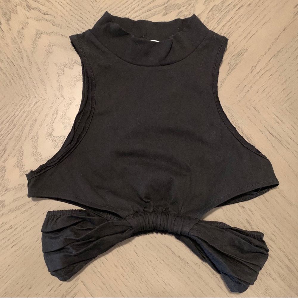 Sabo skirt black cropped mock neck cutout shirt Xs